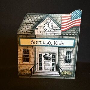 Brandy Melville Black Wooden Plaque with American Flag and Green Logo